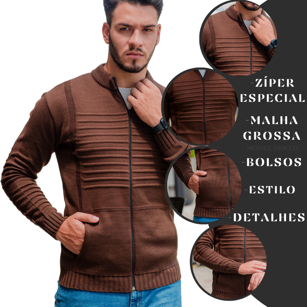 Suéter over-side masculino gola alta